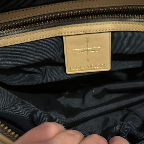 Pour La Victoire Nouveau Noir Tan Women's Satchel Bag - Picture 5 of 10